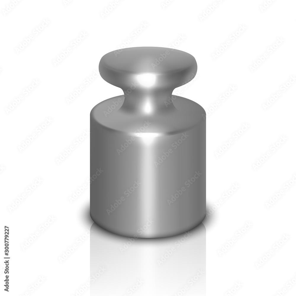 Vector 3d Realistic Metal Steel Gray Calibration Laboratory Weight Icon with Reflection Closeup Isolated on White Background. Design Template of Little Weight for Mechanical Jewelry Scales. Front View Vector 3d Realistic Metal Steel Gray Calibration Laboratory Weight Icon with Reflection Closeup Isolated on White Background. Design Template of Little Weight for Mechanical Jewelry Scales. Front View