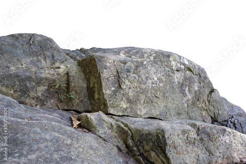 stone Rock cliff isolated on white background.