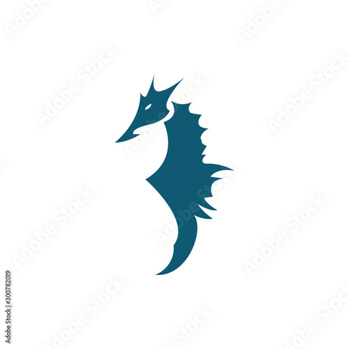Stylized graphic Seahorse logo illustration