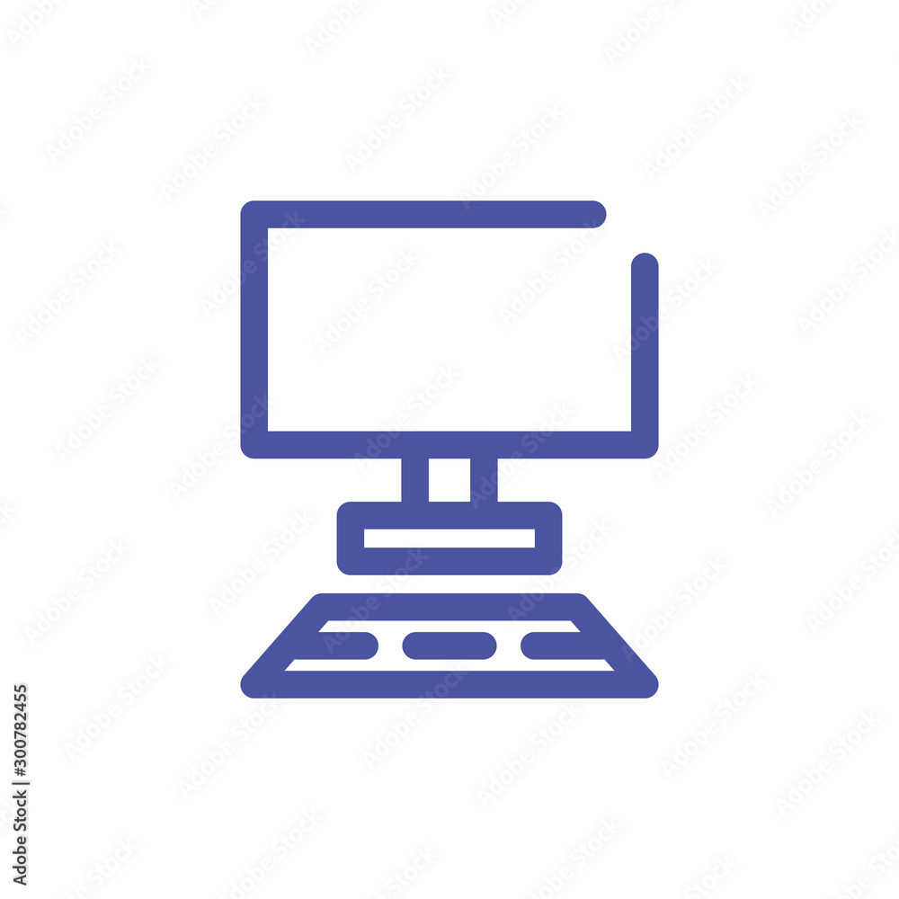 desktop computer screen in white background desktop computer screen in white background