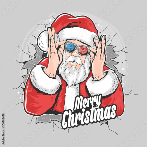 SANTA CLAUS CHRISTMAS ARTWORK ELEMENT VECTOR