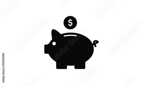 piggy bank icon vector