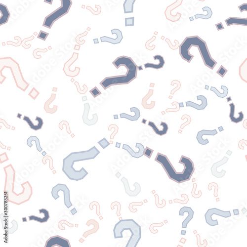 Quiz seamless pattern. Question marks, doubt, faq
