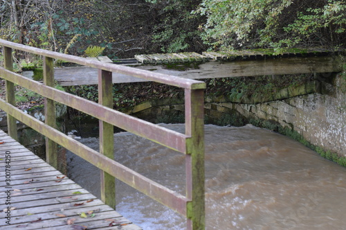 Site of water mill, Spinkie Den, St Andrews after heavy rains, 5 Nov 2019
