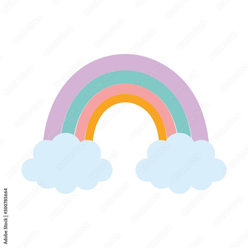 rainbow clouds season nature cartoon rainbow clouds season nature cartoon