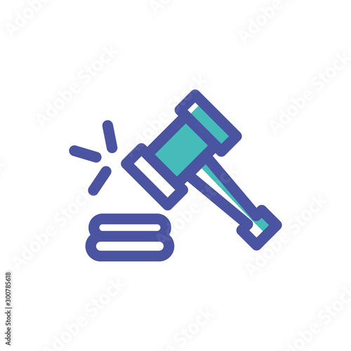 hammer of judge on white background