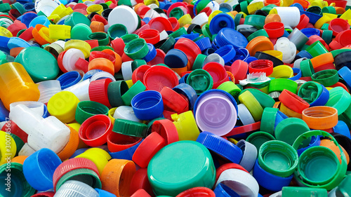 Tapas plásticas a reciclar 