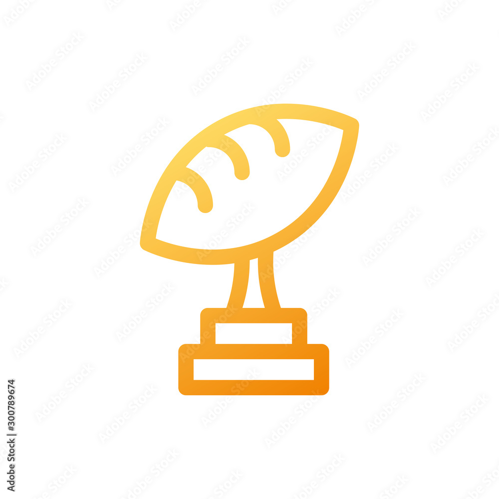 american football trophy on white background american football trophy on white background