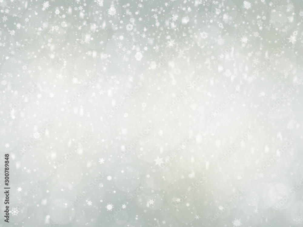 Fototapeta premium Gray abstract winter background with snowflakes or Christmas new year 