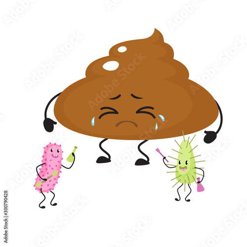 Cute sad, dull, sick feed character.