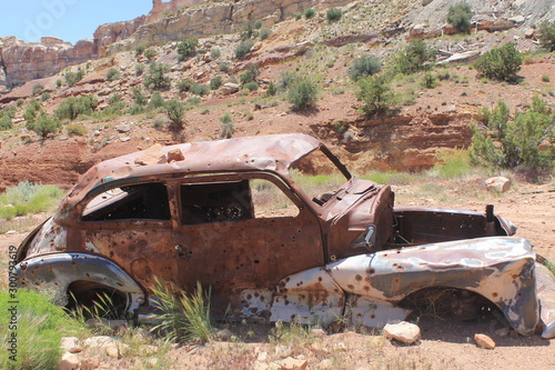 old car in desert