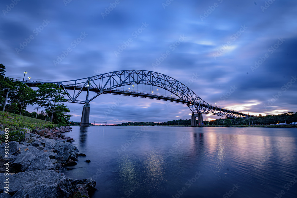 Naklejka premium bridge over the river