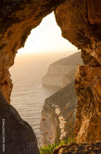 Sunset view. Dingli Cliffs. Malta.