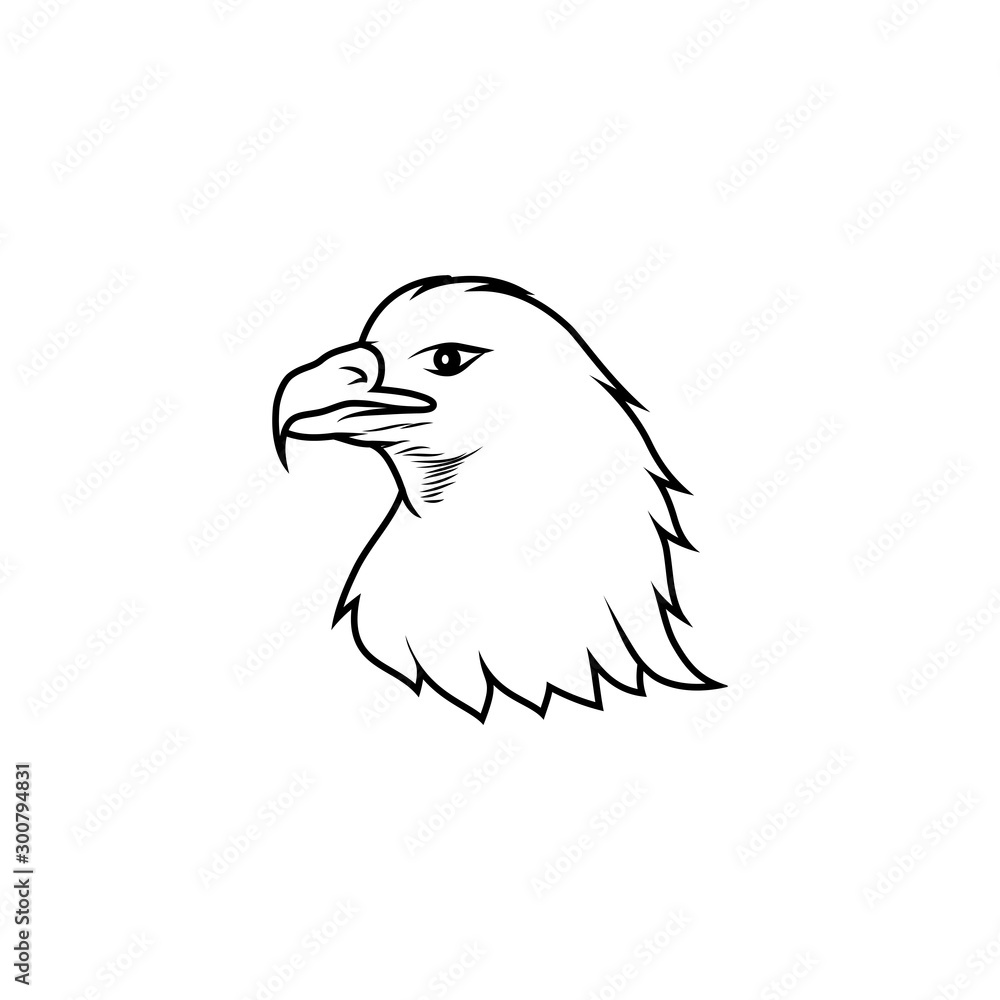Fototapeta premium outlin illusration of eagle head