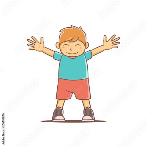 illustration happy child with smiley face photo