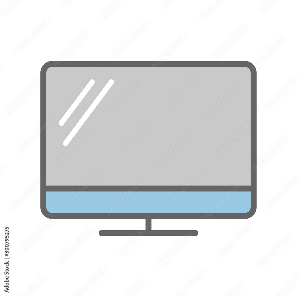 Monitor icon vector on white background Monitor icon vector on white background
