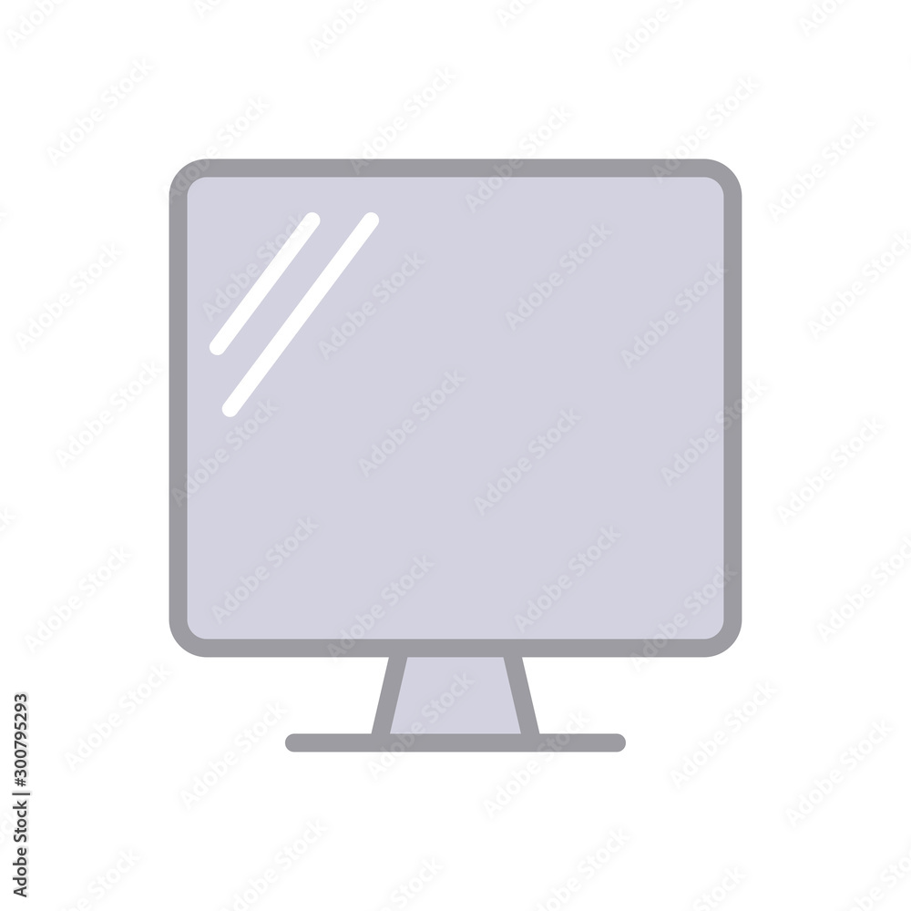 Monitor icon vector on white background Monitor icon vector on white background