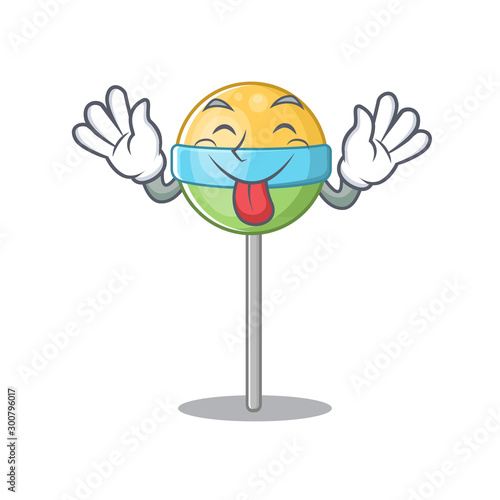 round lollipop tongue out isolated with the cartoon