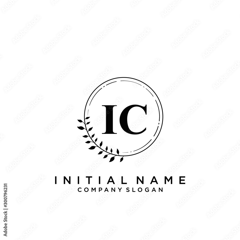 Obraz premium Letter IC Beauty Logo Template Vector