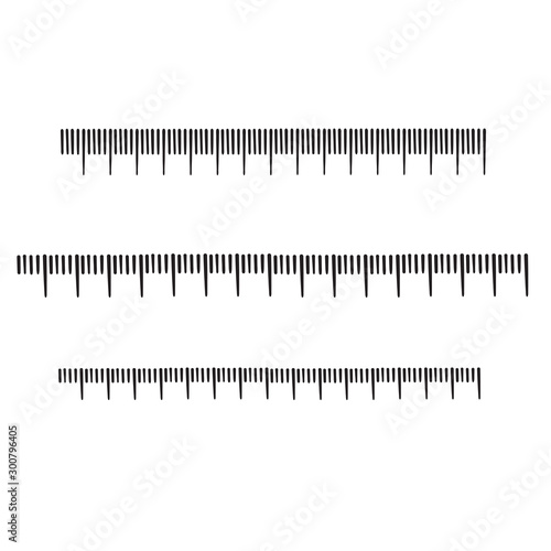 Measuring scale, markup for rulers with hand drawn doodle style vector