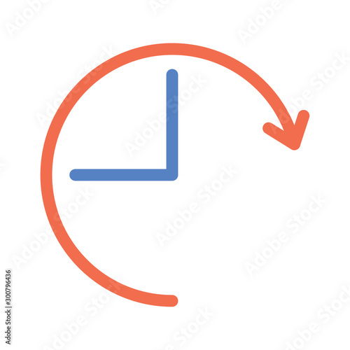 time clock with arrow around
