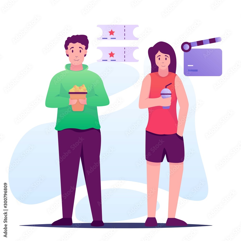 prepare before watch cinema illustration