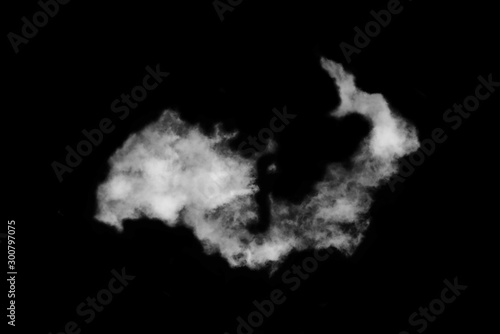 Biała chmura na białym na czarnym tle, dym teksturowane, efekt pędzla