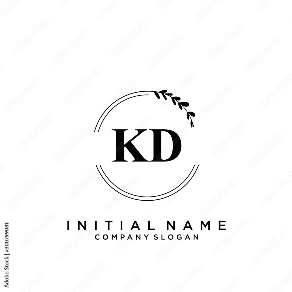 Fototapeta premium Letter KD Beauty Logo Template Vector