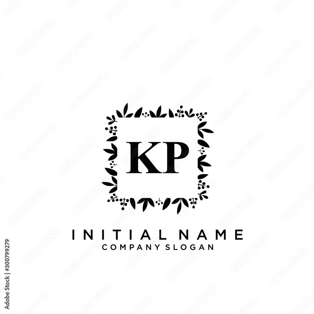 Letter KP Beauty Logo Template Vector Letter KP Beauty Logo Template Vector