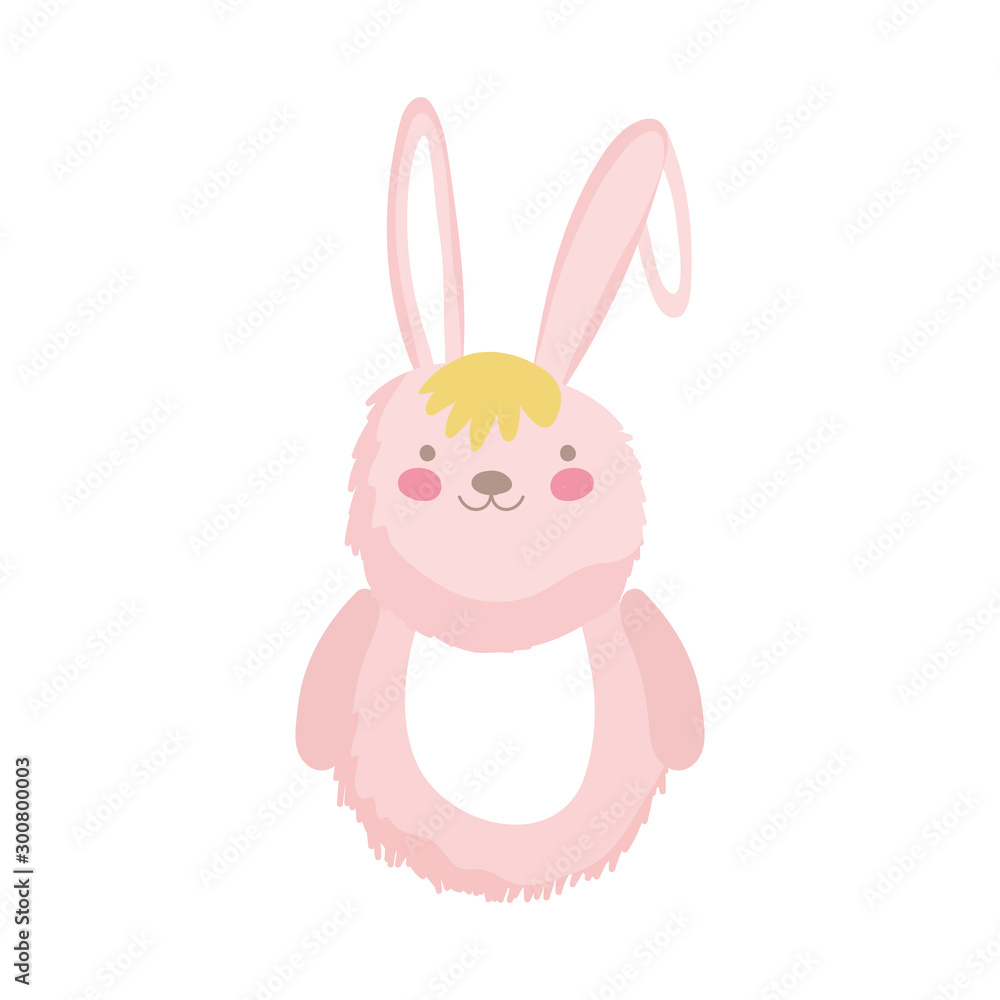 pink fluffy rabbit adorable toy icon pink fluffy rabbit adorable toy icon
