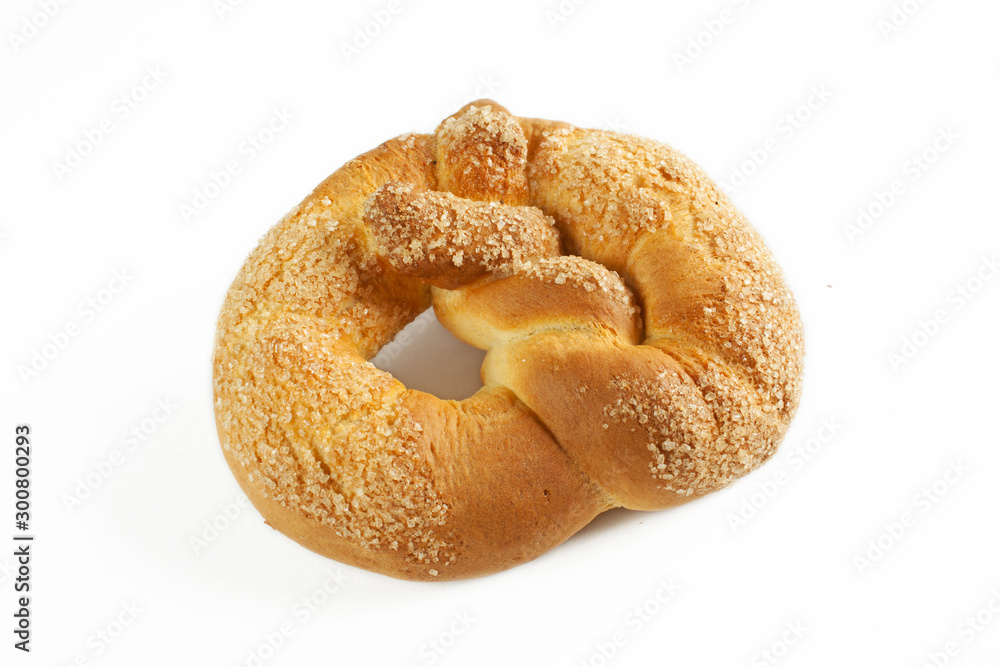 bagels on white background