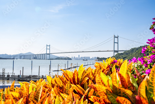 Humen Waterfront Scenery and Humen Bridge, Dongguan, Guangdong, China