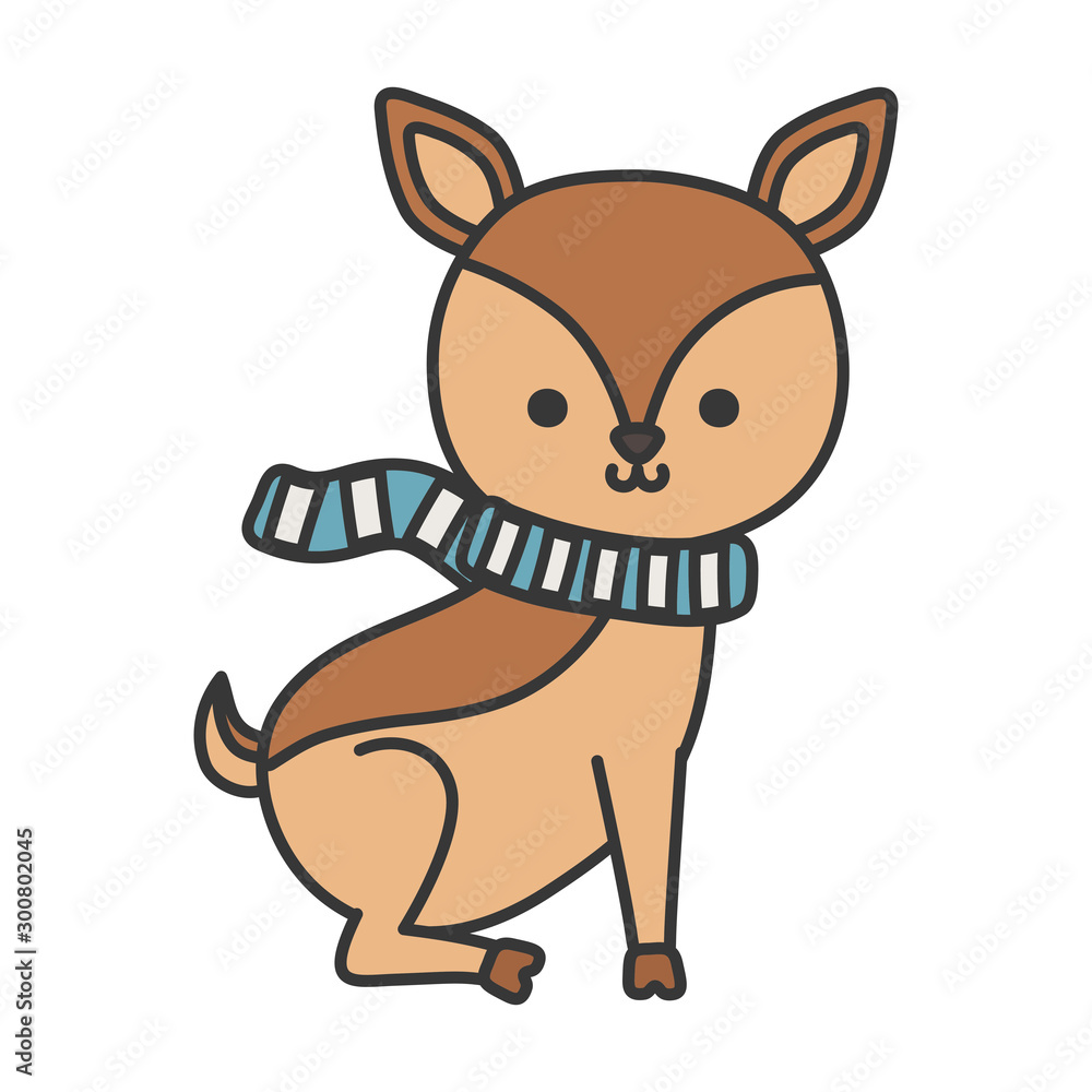 cute deer with scarf animal autumn cute deer with scarf animal autumn