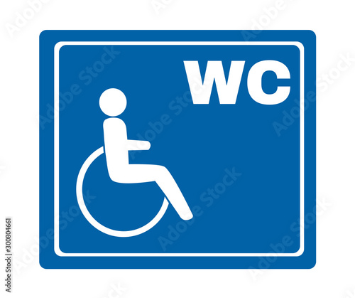 Disabled Handicap WC or restroom icon, sign symbol background, vector illustration.