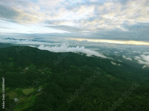 Aerial View High angle mountain in chiangmai Thailand