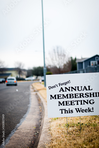 Annual Membership Meeting Sign photo