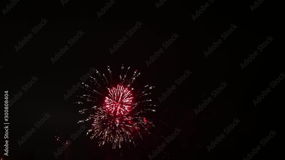 Stock video 4K. loop seamless of real fireworks background. abstract blur of real golden shining fireworks with bokeh lights. New year's eve fireworks Stock video 4K. loop seamless of real fireworks background. abstract blur of real golden shining fireworks with bokeh lights. New year's eve fireworks