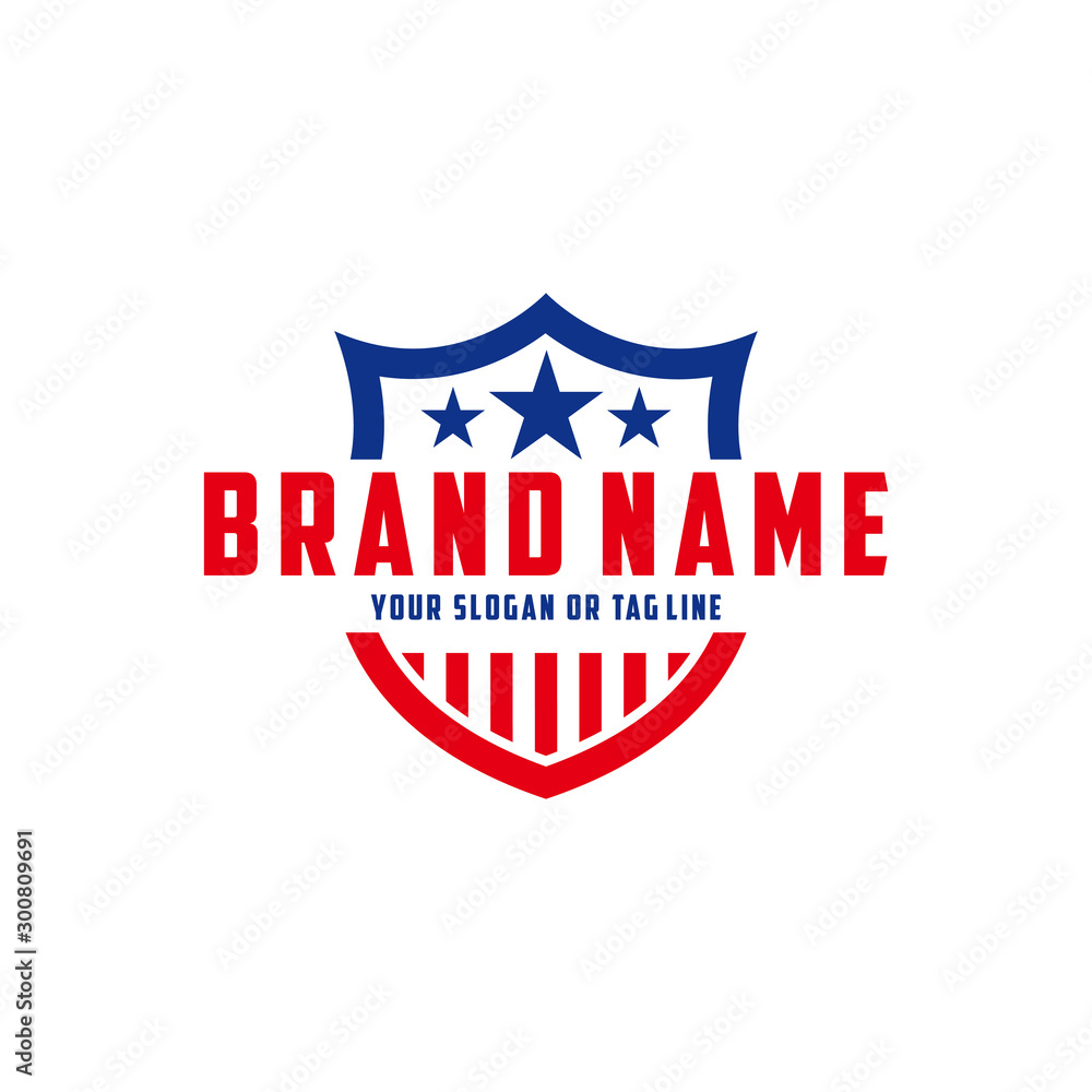 the design concept of the American Shield Vector Logo Template the design concept of the American Shield Vector Logo Template