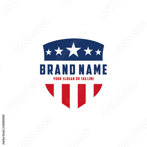 the design concept of the American Shield Vector Logo Template