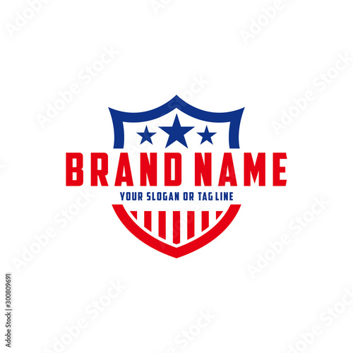 the design concept of the American Shield Vector Logo Template