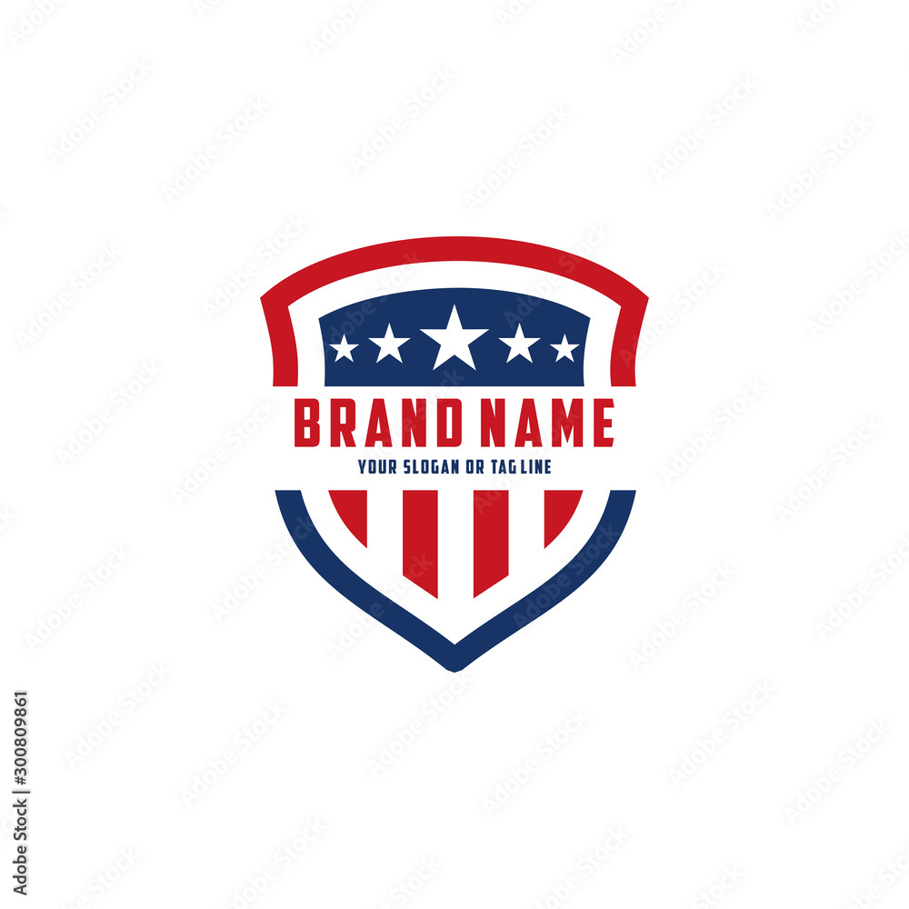 the design concept of the American Shield Vector Logo Template the design concept of the American Shield Vector Logo Template