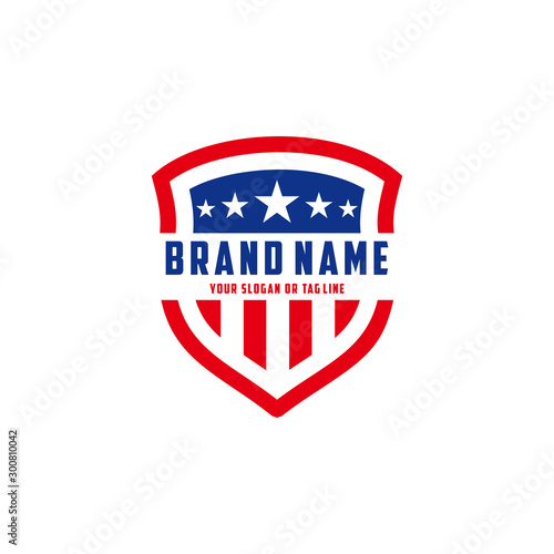 the design concept of the American Shield Vector Logo Template