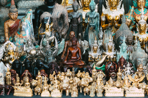 Group of different buddha statue at Jatujuk market , Bangkok, Thailand.