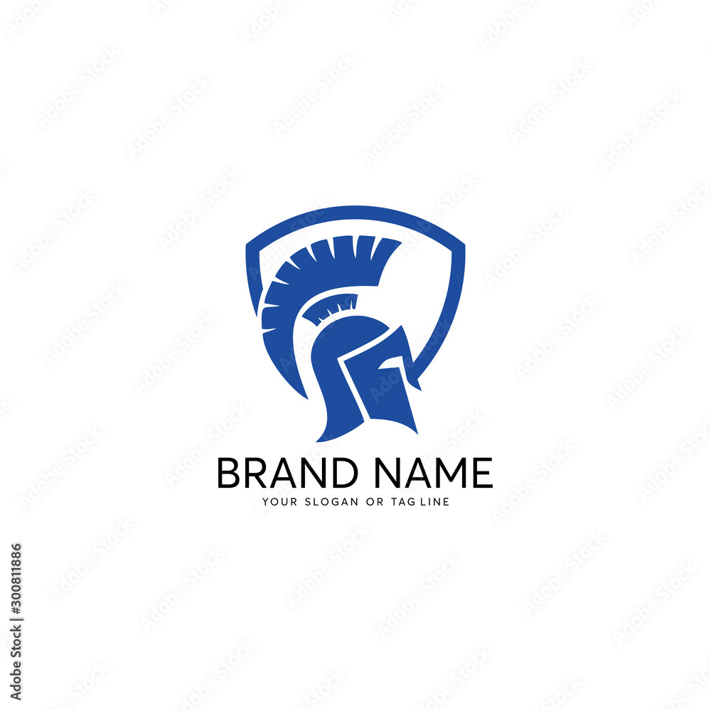 Obraz premium creative logo design concept warrior vector template