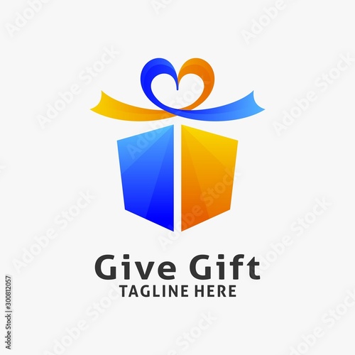 Gift box logo design