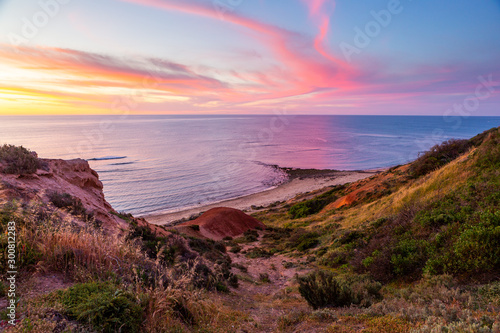 Sunset over Seaford beach in Adelaide South Australia