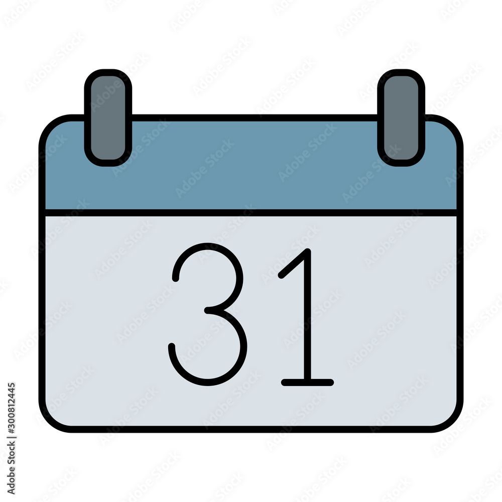 calendar with 31 number isolated icon calendar with 31 number isolated icon