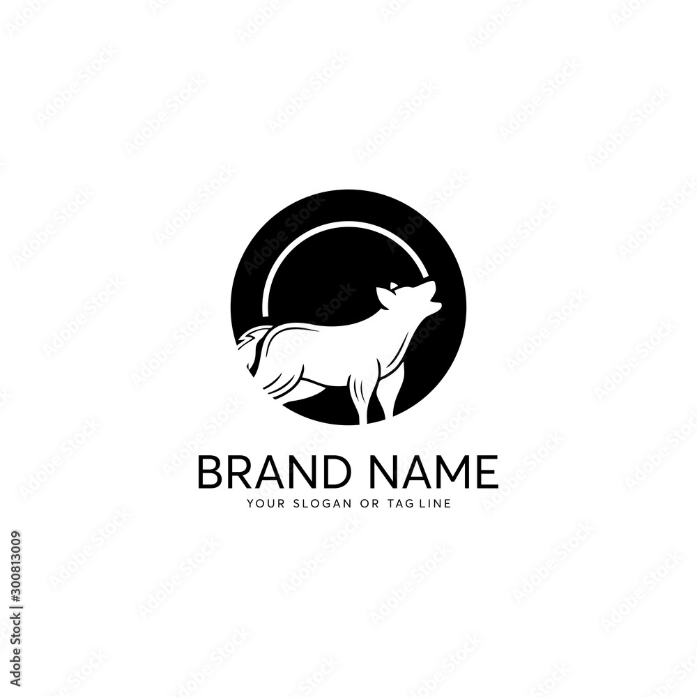 wolf logo design vector template white background wolf logo design vector template white background