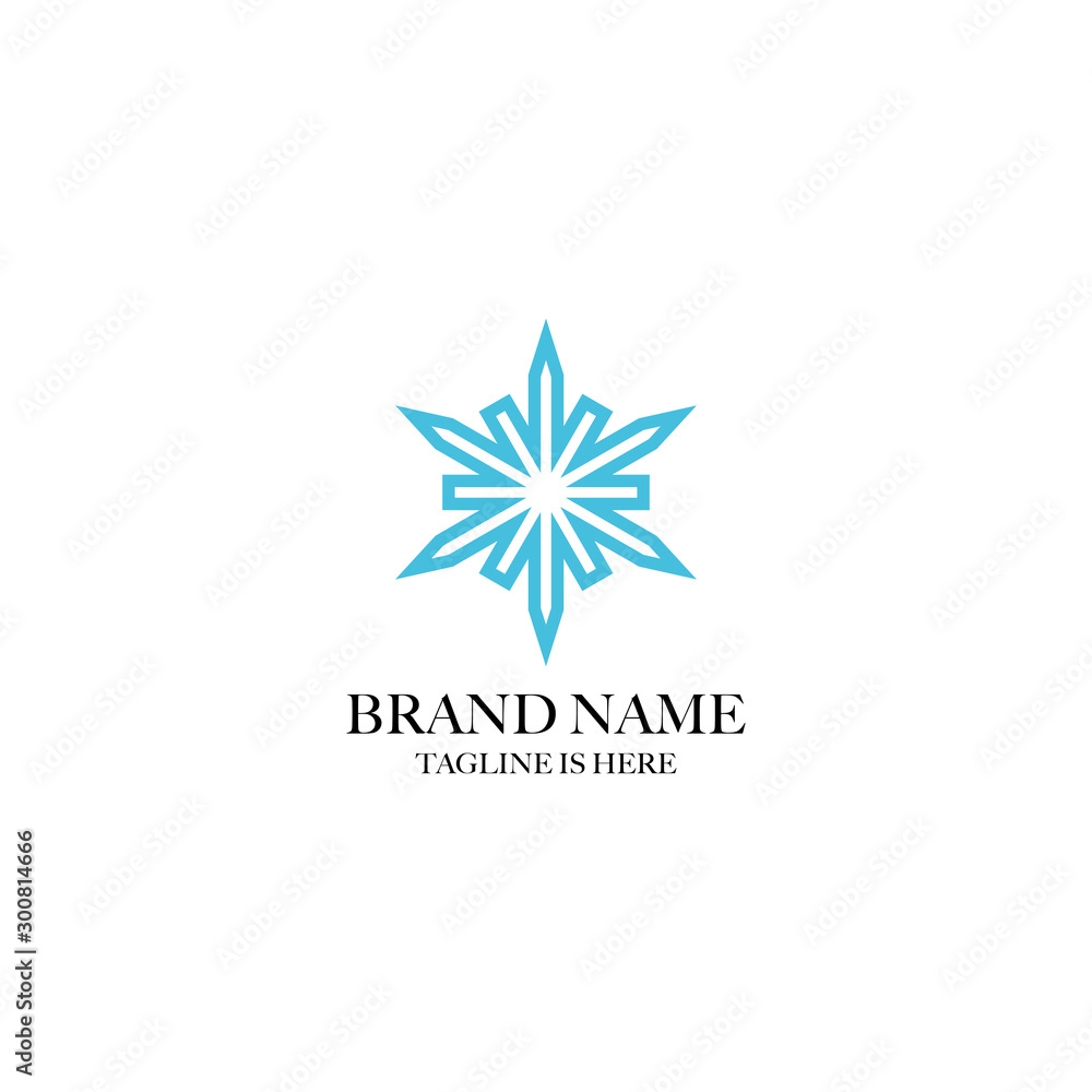 Obraz premium creative six star design logo, element six white background