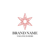 creative six star design logo, element six white background